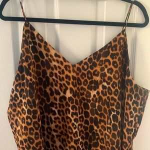 Express Leopard Spaghetti Strap Blouse